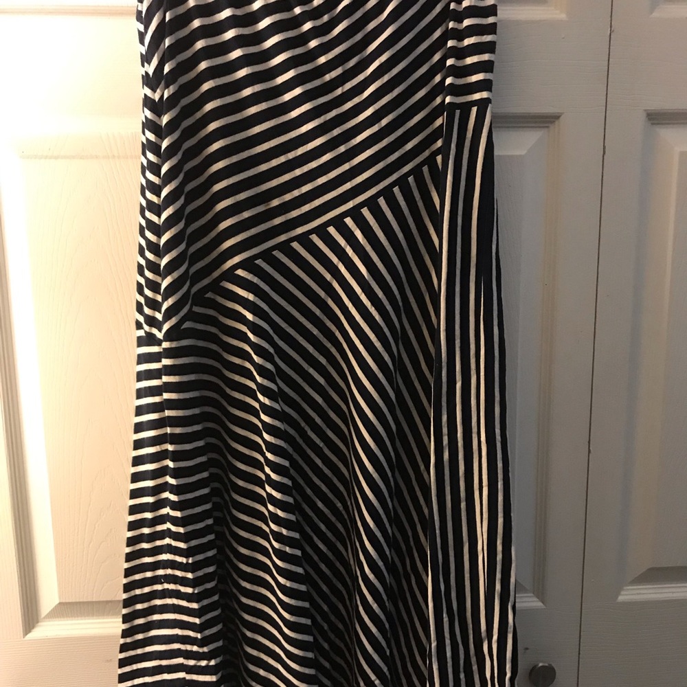 Nautical striped maxi skirt